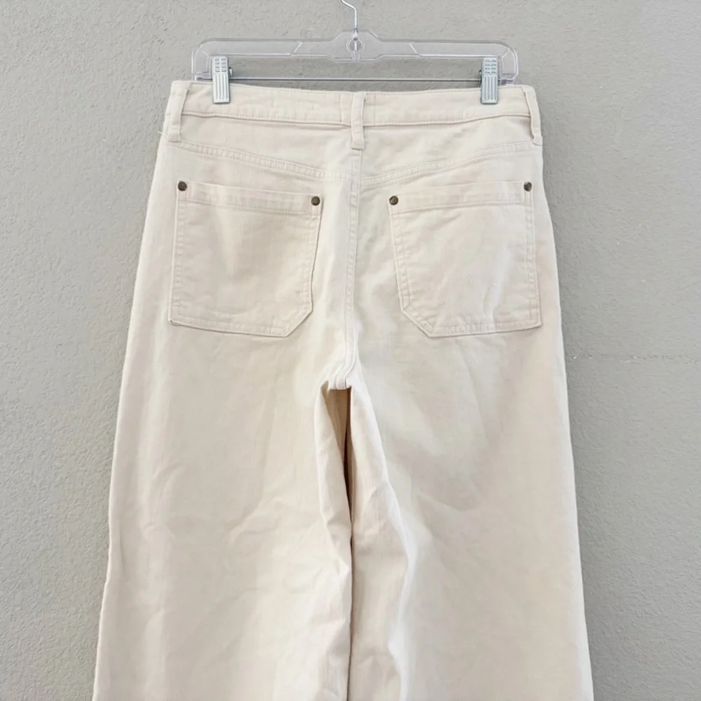 Maeve Jada Wide Leg Jeans Anthropologie 30 Cream Denim Casual Minimalist Classic - Picture 10 of 13